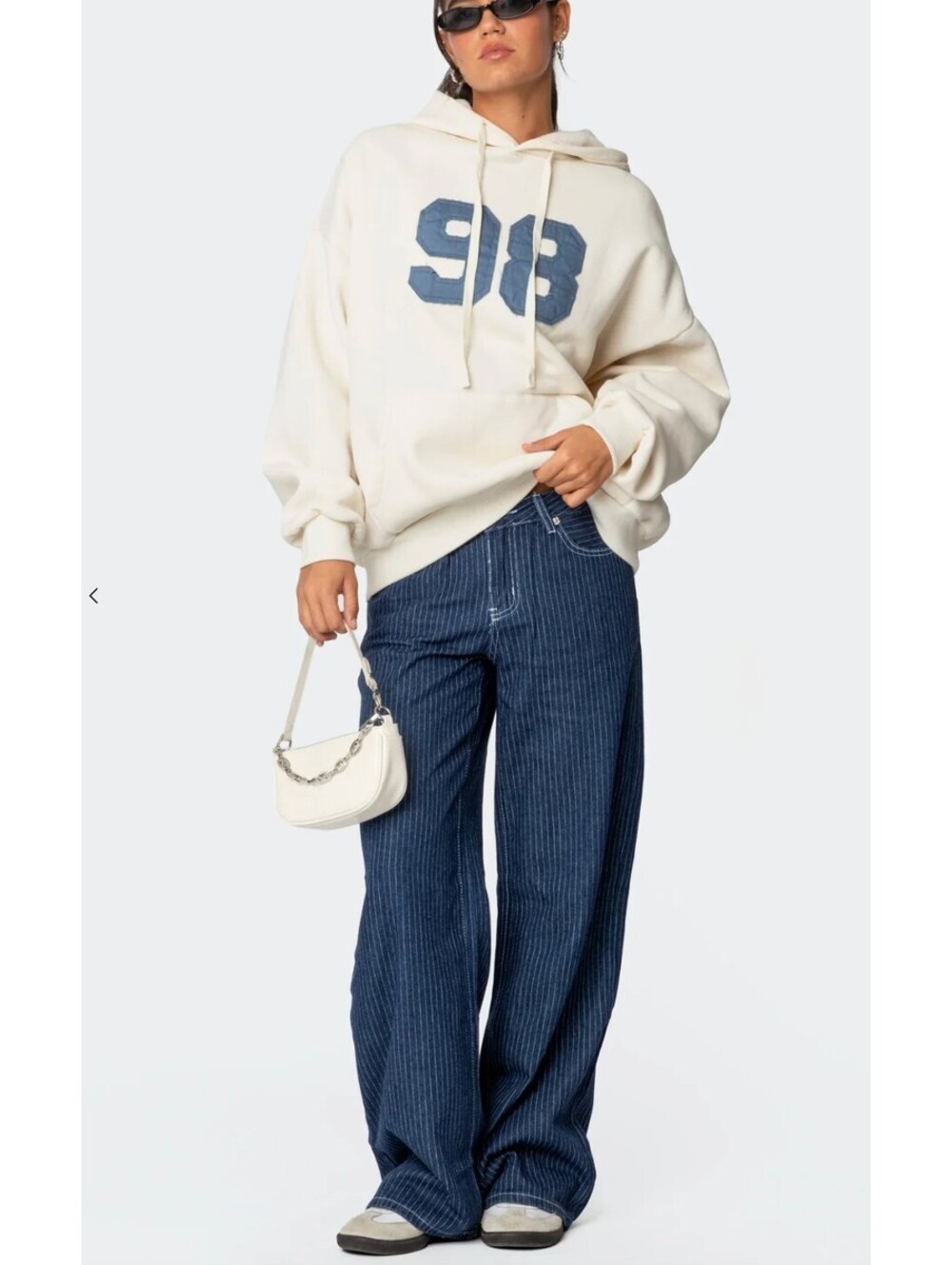 Edikted Pinstripe Low Rise Jeans Size Large